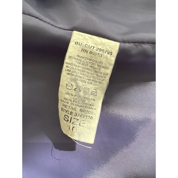 VTG Koret Petites Purple Button-Up Jacket Blazer 10 Faux Suede - Picture 6 of 7